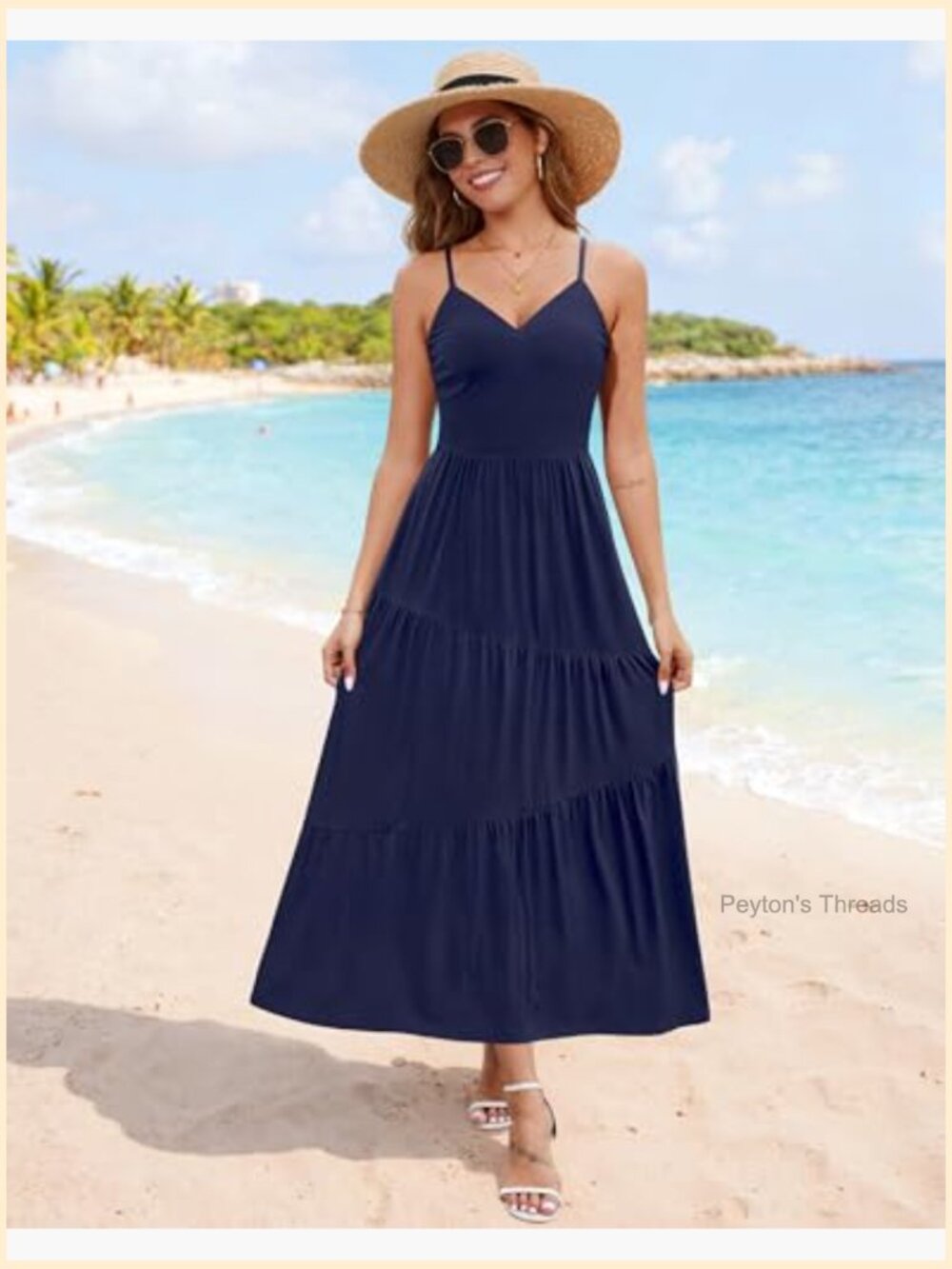 Sleeveless Spaghetti Strap Maxi Sundress with Pockets - Picture 6 of 7